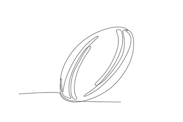 Continuous one line drawing of Rugby ball. Modern continuous line draw design graphic vector illustration