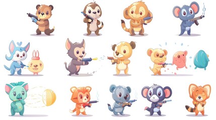 set of animals cartoon.
