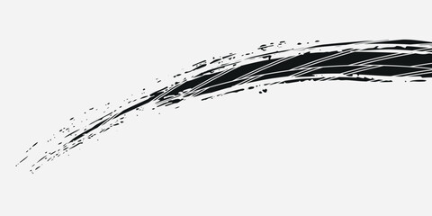 Tire tread marks, wheel textures, tire marks - car racing, motocross, drift, rally, off-road and others. Vector black isolated texture in grunge style with splashes.eps10. © Sonia