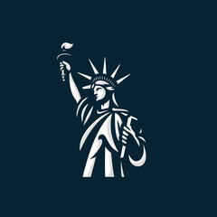 Naklejka premium Statue liberty logo vector. EPS 10 editable vector