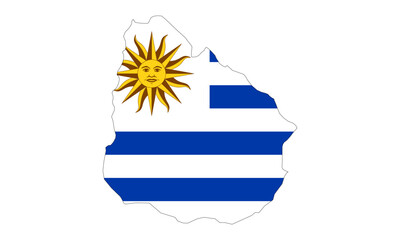 Fototapeta premium Map of Uruguay