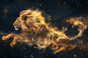 A stunning illustration of the zodiac sign Leo, featuring intricate details and vibrant colors that highlight its majestic symbolism.