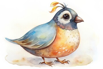Obraz premium Beautiful quail illustration with a large 