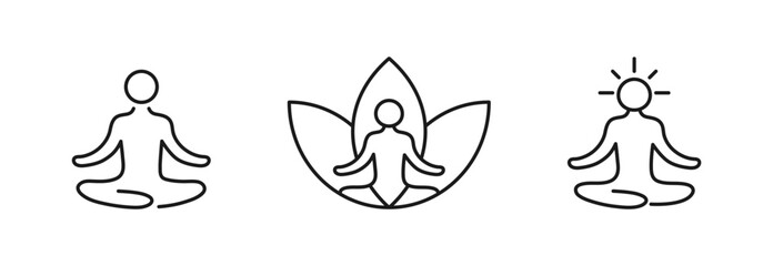 Yoga logo. Yoga icon. Human flower logotype. Vector