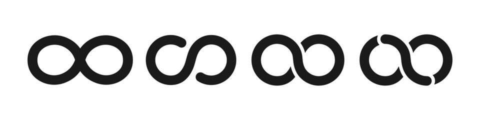 Infinity icon. Infinity symbol black. Vector stock