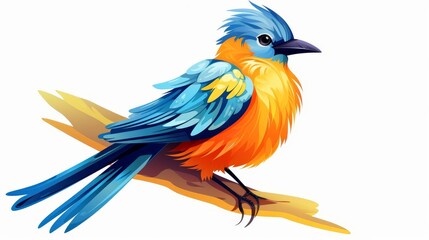 Obraz premium Molting bird flat design side view wildlife theme animation Triadic color scheme
