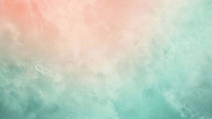 Fototapeta premium Serene Pastel Skies: A Coral and Mint Watercolor Wash Background