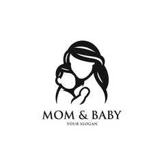 Mom and baby logo vector. EPS 10 editable vector