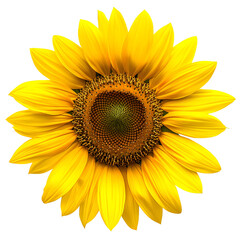Fototapeta premium yellow sunflower isolated on transparent background. generative ai
