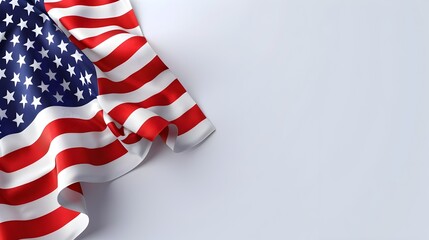Obraz premium Vibrant 3D American Flag Waving with Ample Copy Space