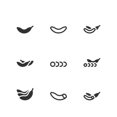 Banana Icon Set. Vector Illustration.