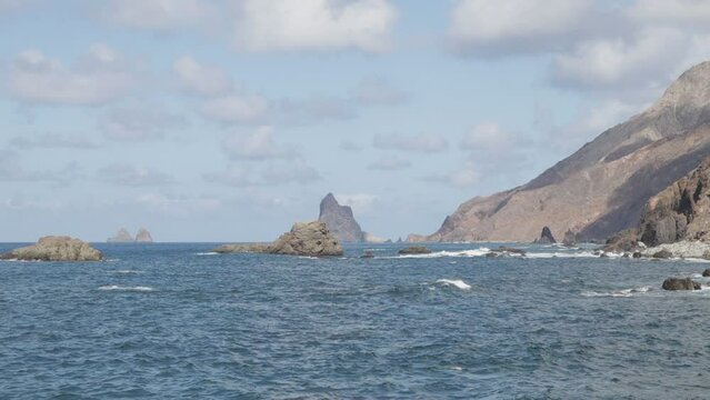 Video from Roque de las Bodegas with views of Almaciga beach and Roque Benijo, in Taganana, Tenerife, Canary Islands