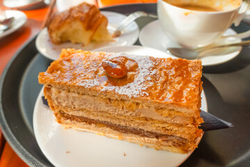 beautiful variety of pastries from the pastry shop served on round tray