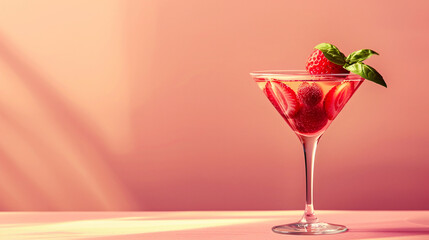 Exquisite cocktail orange cocktail in glass fresh fruit on pink background. Refreshing drink ice