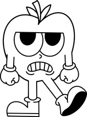 apple vintage character outline 15