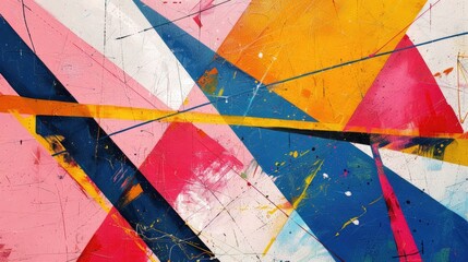 Fototapeta premium The painting is full of bright colors and has a very dynamic composition. 
