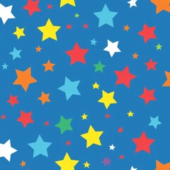 Seamless pattern with stars on blue background. illustration.