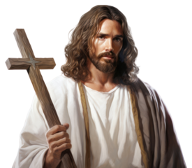 PNG Jesus Christ cross white background spirituality