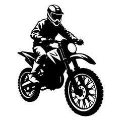 Motocross motorcycle rider silhouette svg file