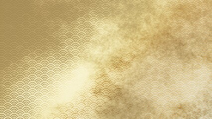 金色の和柄模様・背景