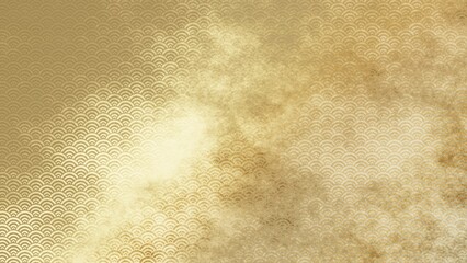 金色の和柄模様・背景
