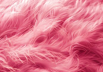 Beautiful pink fur background, fluffy and soft texture, pink feather pattern, top view