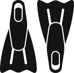 Vector illustration of diving flippers silhouette isolated on white background © anatolir