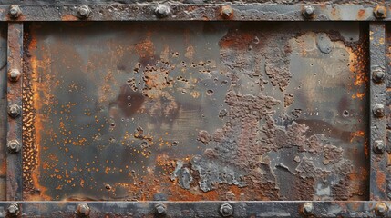rusty metal frame background grunge industrial texture old iron sheet weathered steel plate abstract design