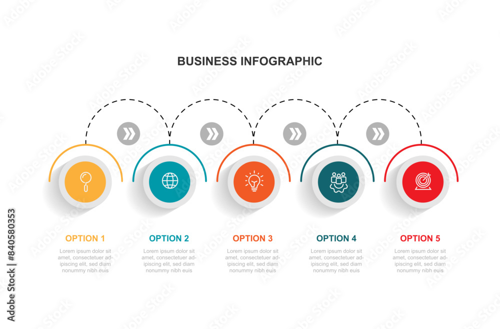 Poster Design template infographic vector element with 5 step process