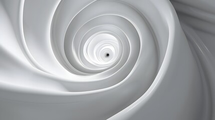 Fototapeta premium Mesmerizing Spiral Vortex in Minimalist White Space