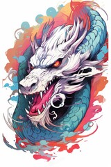 Painting and design of ancient dragon suitable for background, design or wallpaper.