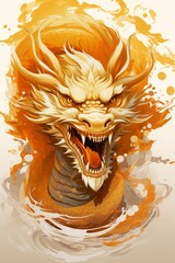 Painting and design of ancient old dragon suitable for background, design, art or wallpaper.