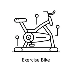 Exercise Bike vector outline icon style illustration. Symbol on White background EPS 10 File
