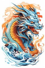 Painting and design of ancient old dragon suitable for background, design, art or wallpaper.