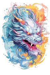 Painting and design of ancient old dragon suitable for background, design, art or wallpaper.
