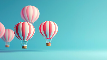 Obraz premium hot air balloon in the sky, colorful balloons flying, adventure in the clouds, travel and freedom, vector illustration with hot air balloons, vibrant journey in the air