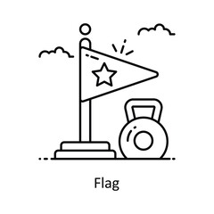 Flag vector outline icon style illustration. Symbol on White background EPS 10 File