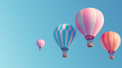 Obraz premium hot air balloon in the sky, colorful balloons flying, adventure in the clouds, travel and freedom, vector illustration with hot air balloons, vibrant journey in the air