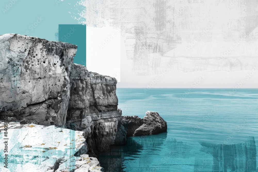 Wall mural Contemporary Art Collage with Algarve Coastline

