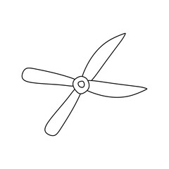 Linear Garden Scissors. Vector Outline Illustration Isolate on White background. Stationery care trim line Doodle coloring icon. Design element, Black and White Graphic object. Gardening Instrument.