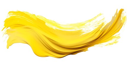 Fototapeta premium Yellow stroke of paint isolated on withe background 