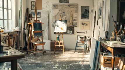 mocktails in the artist's studio, surrounded by canvases and art supplies that inspire creativity