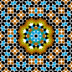 Seamless arabic ornament based on traditional arabic art. Geometric mosaic.	
