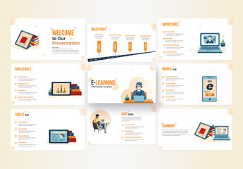 Online E-learning Education Courses Presentation Template
