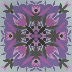 watercolor illustration in Portuguese tile style azulejos boho illustration, abstract illustration .
azulejo mint and purple, green color