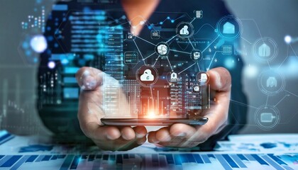 mobile marketing strategy: concept of internet, technology, communication industry investment digital transformation analysis,AI
