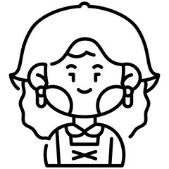 Europe Girl Line Icon