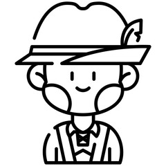 Europe Boy Line Icon