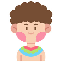 African Boy Flat color Icon