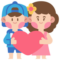 Boy and Girl Flat color Icon